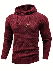 Men's Casual Hooded Pullover Sweater with Drawstring