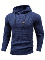 Men's Casual Hooded Pullover Sweater with Drawstring