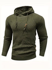Men's Casual Hooded Pullover Sweater with Drawstring