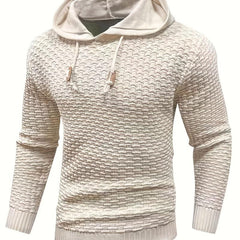 Men's Casual Hooded Pullover Sweater with Drawstring