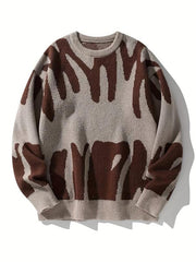 Men's Knitted Sweater Casual Round Neck Pullover for Fall Winter