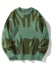 Men's Knitted Sweater Casual Round Neck Pullover for Fall Winter
