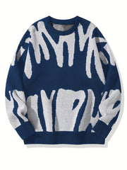 Men's Knitted Sweater Casual Round Neck Pullover for Fall Winter