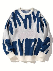 Men's Knitted Sweater Casual Round Neck Pullover for Fall Winter