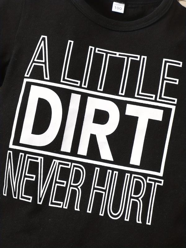 Boys Dirt Never Hurt T-shirt & Camo Shorts Set