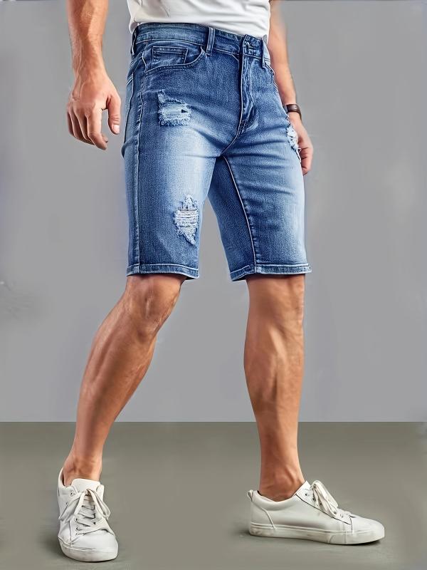 Men's Distressed Denim Shorts for Summer