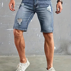 Men's Distressed Denim Shorts for Summer