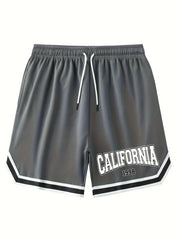 Men's Chicago Print Casual Drawstring Shorts