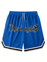 Men's Chicago Print Casual Drawstring Shorts