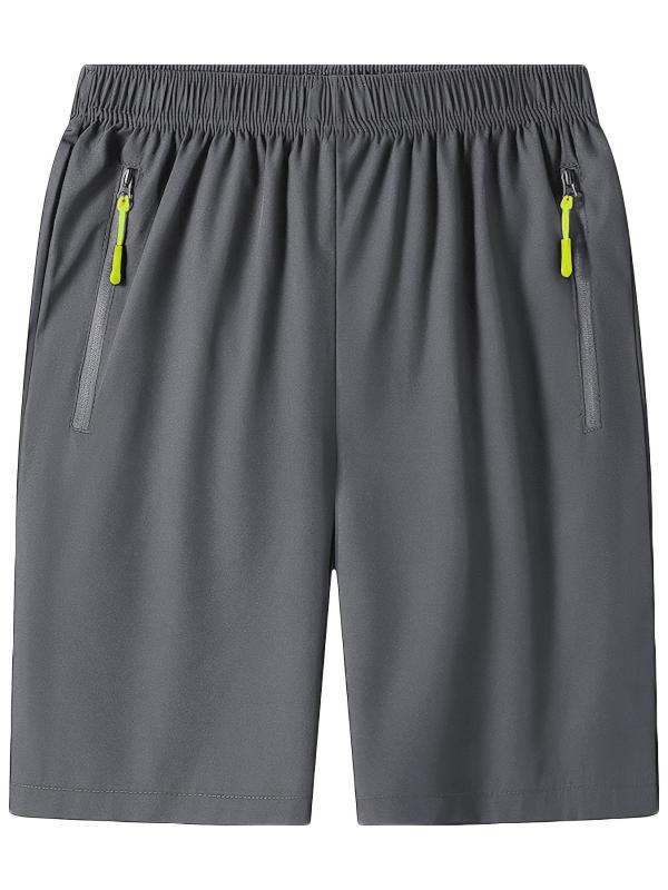 Men's Quick Dry Comfy Shorts with Zipper Pockets for Summer Gym