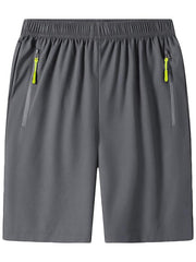 Men's Quick Dry Comfy Shorts with Zipper Pockets for Summer Gym