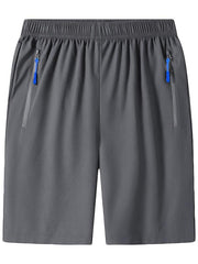 Men's Quick Dry Comfy Shorts with Zipper Pockets for Summer Gym
