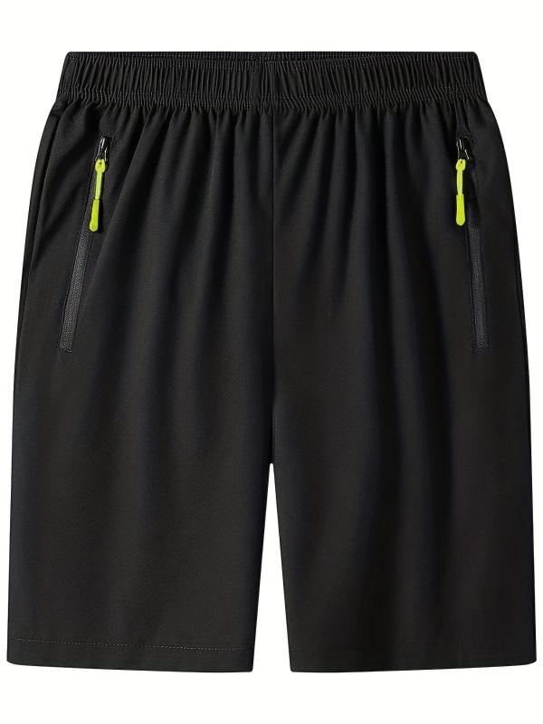 Men's Quick Dry Comfy Shorts with Zipper Pockets for Summer Gym