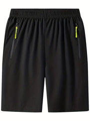 Men's Quick Dry Comfy Shorts with Zipper Pockets for Summer Gym