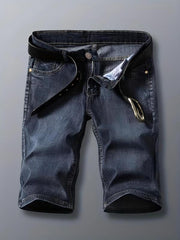 Men's Distressed Denim Shorts Street Style Summer Stretch