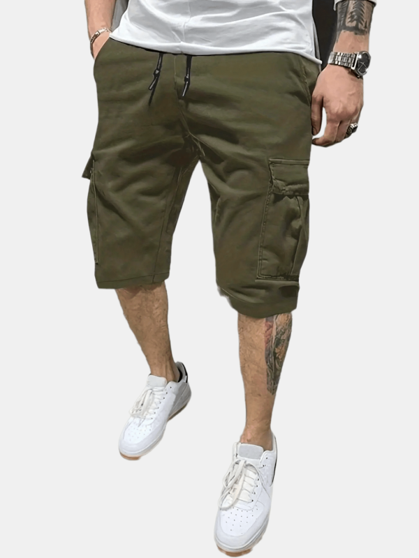 Classic Cargo Shorts Men's Casual Pocket Waist Drawstring Cargo Shorts