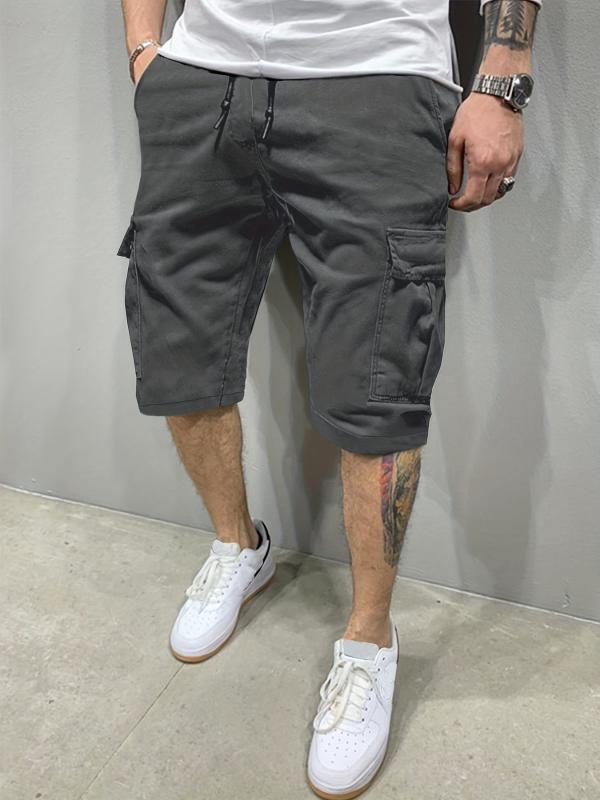 Classic Cargo Shorts Men's Casual Pocket Waist Drawstring Cargo Shorts