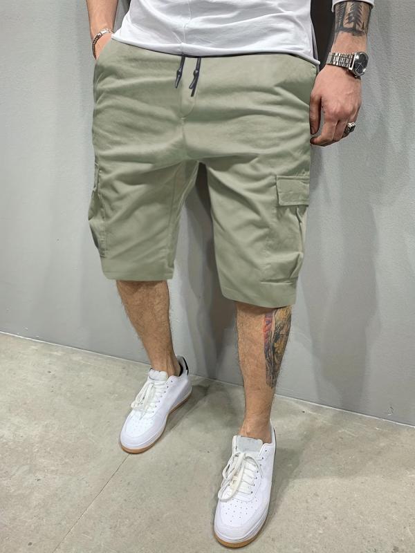 Classic Cargo Shorts Men's Casual Pocket Waist Drawstring Cargo Shorts