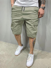 Classic Cargo Shorts Men's Casual Pocket Waist Drawstring Cargo Shorts