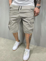 Classic Cargo Shorts Men's Casual Pocket Waist Drawstring Cargo Shorts