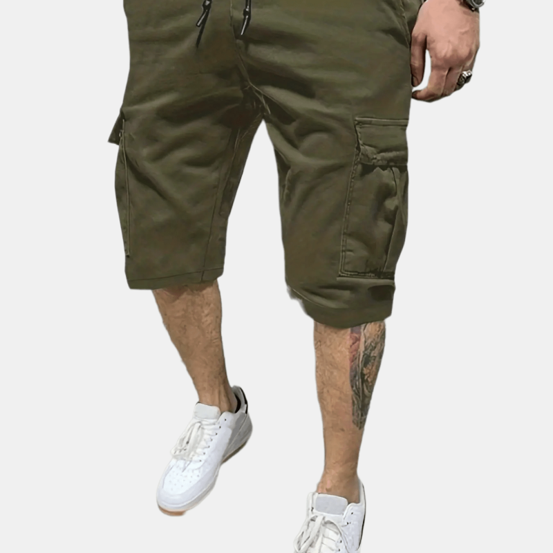 Classic Cargo Shorts Men's Casual Pocket Waist Drawstring Cargo Shorts