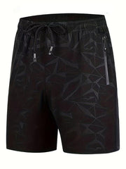 Men's Quick Dry Breathable Shorts, Elastic Waist, Side Pockets