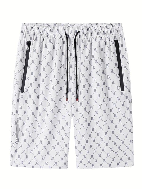 Men's Quick Dry Breathable Shorts, Elastic Waist, Side Pockets