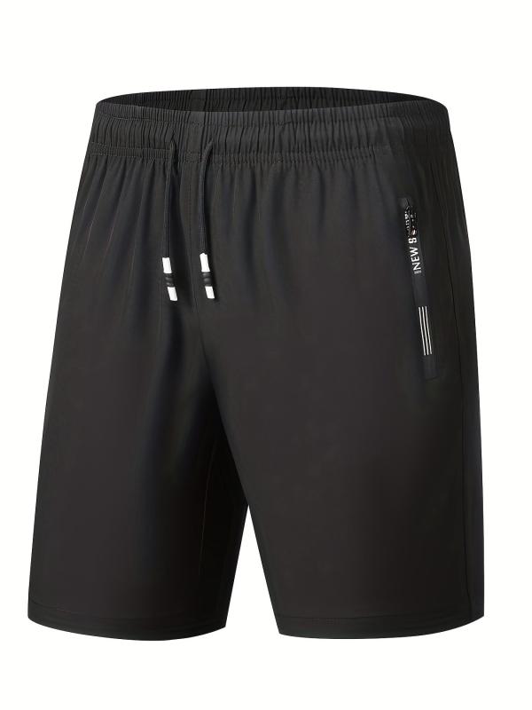 Men's Quick Dry Breathable Shorts, Elastic Waist, Side Pockets