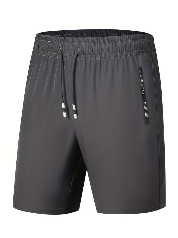 Men's Quick Dry Breathable Shorts, Elastic Waist, Side Pockets