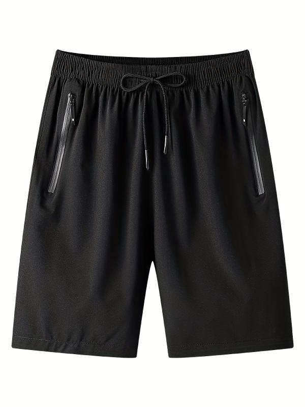 Men's Quick Dry Breathable Shorts, Elastic Waist, Side Pockets