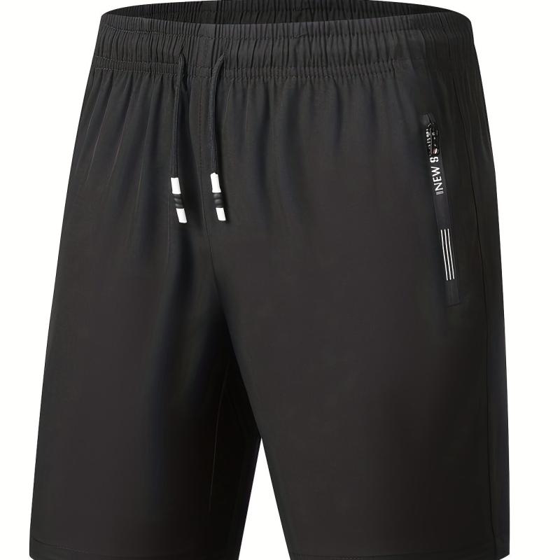 Men's Quick Dry Breathable Shorts, Elastic Waist, Side Pockets