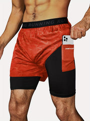 Men's 2 In 1 Workout Shorts With Compression Liner