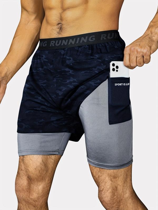 Men's 2 In 1 Workout Shorts With Compression Liner