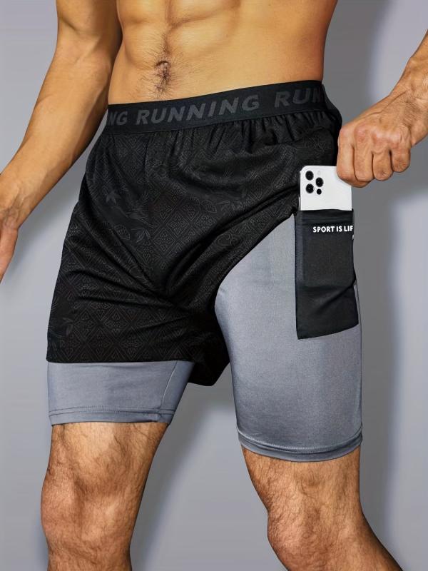 Men's 2 In 1 Workout Shorts With Compression Liner
