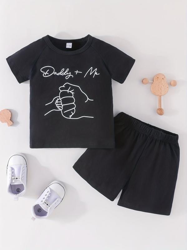 Daddy And Me Short Sleeve Tee And Shorts Set