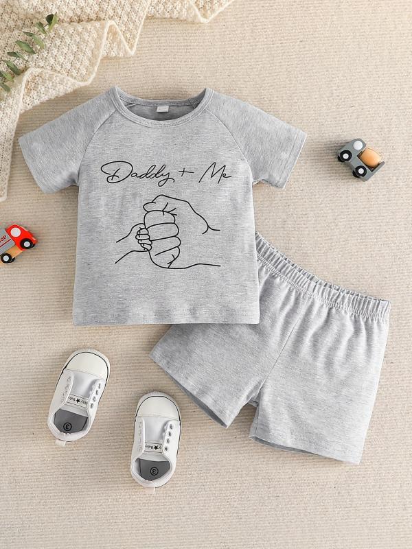 Daddy And Me Short Sleeve Tee And Shorts Set