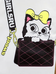 Toddler Girls Cat Graphic Casual Dress For Party