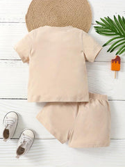 2pcs Infant Boys Casual Los Angeles T-shirt & Shorts Set for Summer