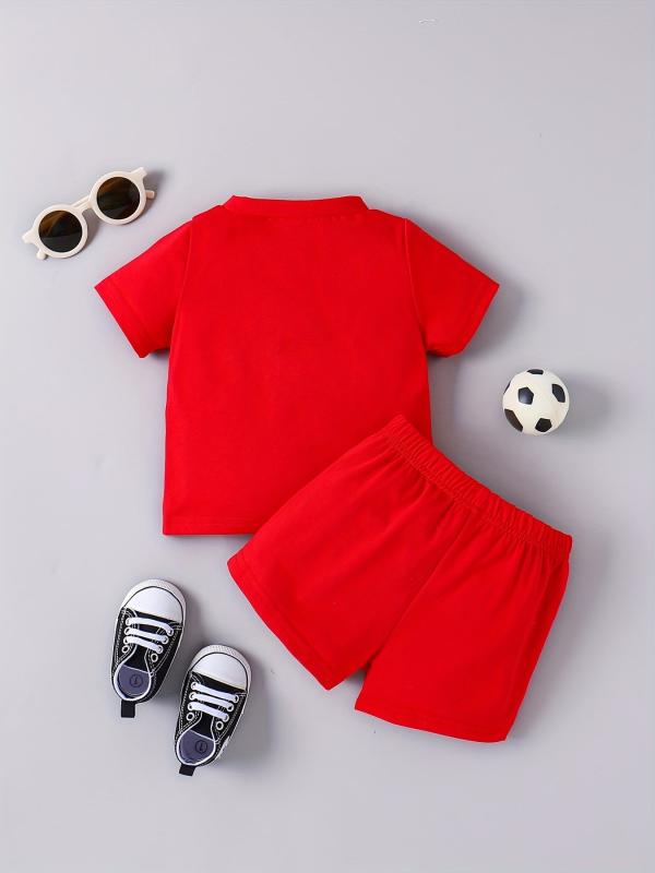 2pcs Infant Boys Casual Los Angeles T-shirt & Shorts Set for Summer