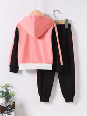 Girls Unicorn Hoodie & Sweatpants Set Casual Kids Clothes