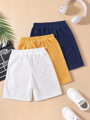 3pcs Boys Comfortable Casual Shorts for Summer Kids Clothes