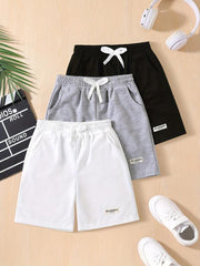 3pcs Boys Comfortable Casual Shorts for Summer Kids Clothes