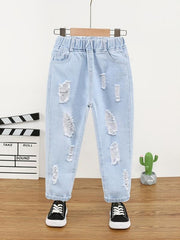 Baby Girls' Distressed Jeans Light