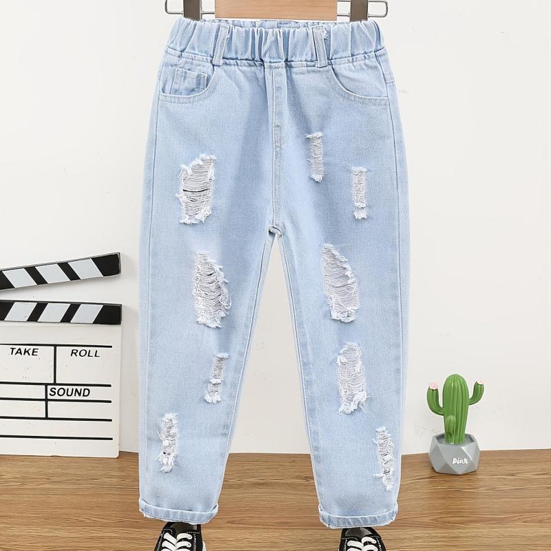 Baby Girls' Distressed Jeans Light