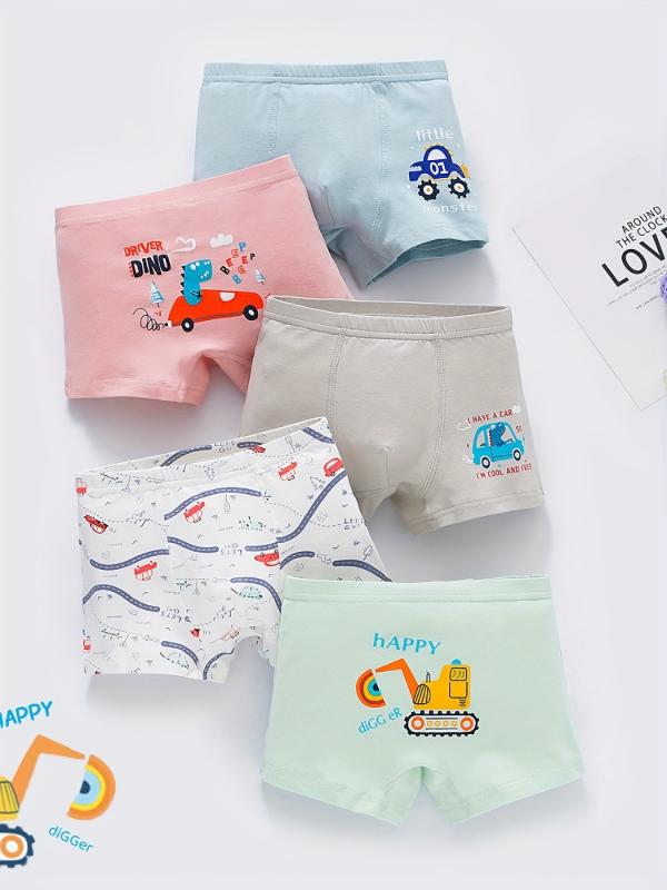 Toddler Boys Boxer Briefs Cotton Kids Underwear Pack Of 5