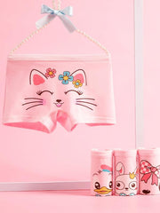 4pcs Girls Bunny Cat Print Underwear Soft Panties Briefs 95 Cotton