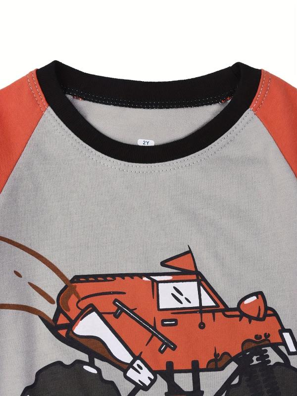 Boys Car Graphic Top & Shorts Pajama Set