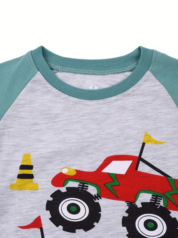 Boys Car Graphic Top & Shorts Pajama Set