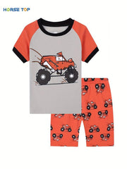 Boys Car Graphic Top & Shorts Pajama Set