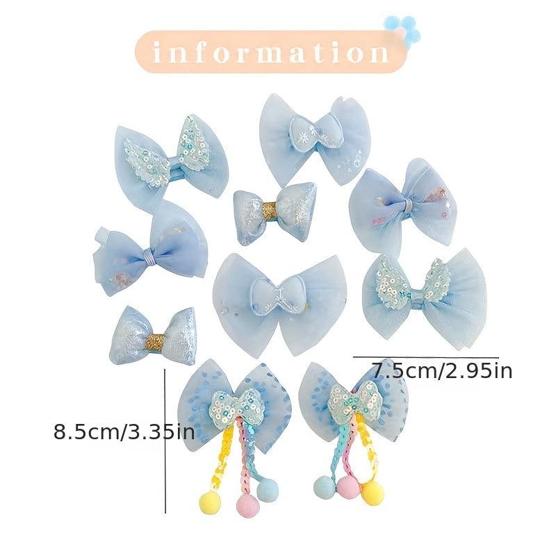10pcs Princess Flower Hair Clips for Little Princess